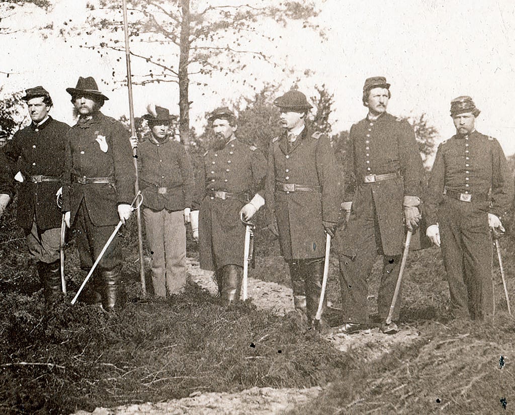 Partial View of General Crawford's Staff at Bristoe Station, January of February of 1864.